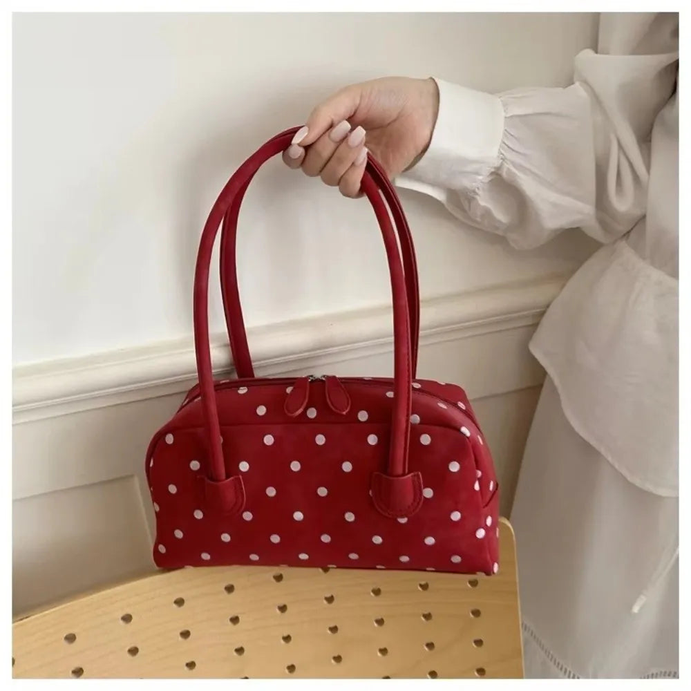 Women's Large Polka Dot Bowling Shoulder Bag – Zipper Shoulder Bag HIP