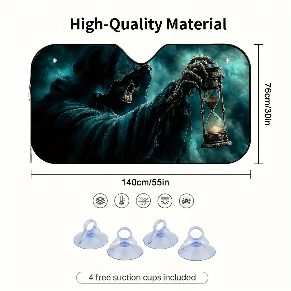 Halloween Dark Hooded Figure Car Sunshade – Foldable Car Sunshade HIP