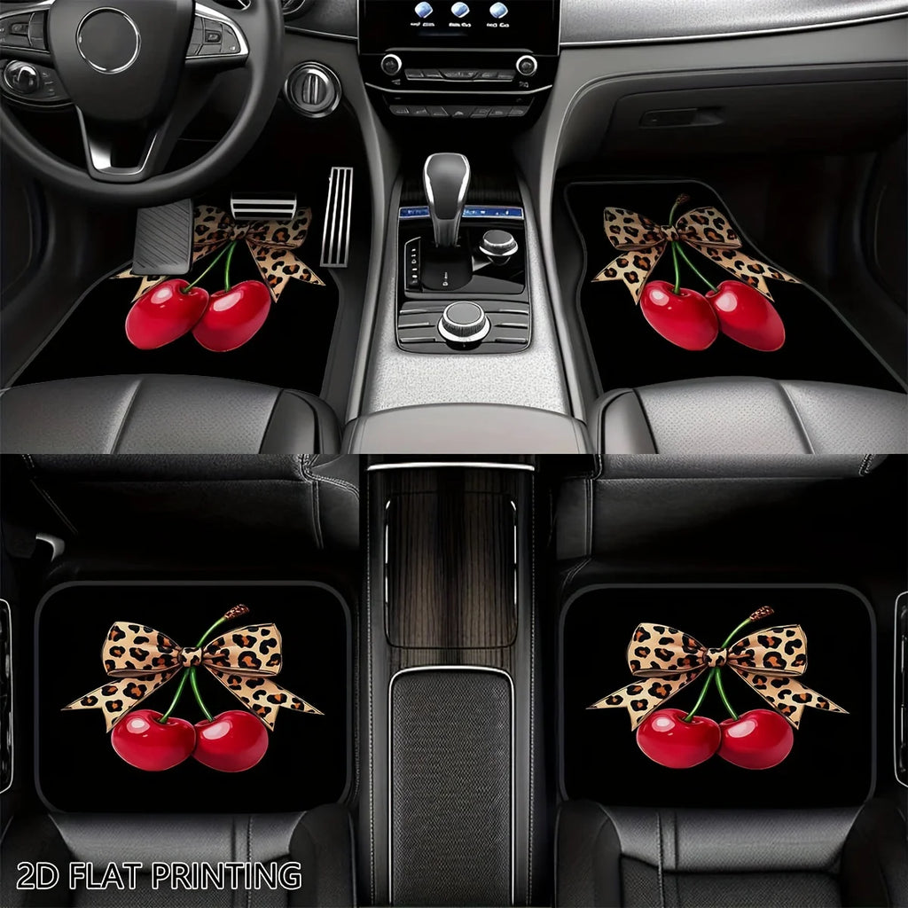 Leopard Cherry Car Floor Mats – All-Season Auto Liners Car Floor Mats HIP