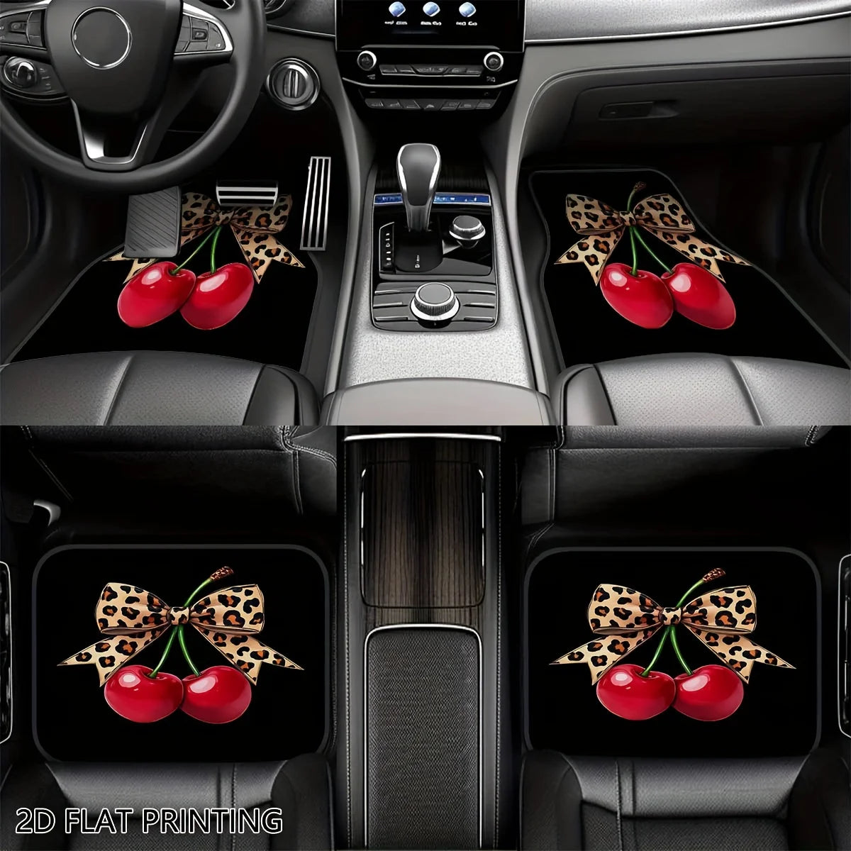 Leopard Cherry Car Floor Mats – All-Season Auto Liners Car Floor Mats HIP