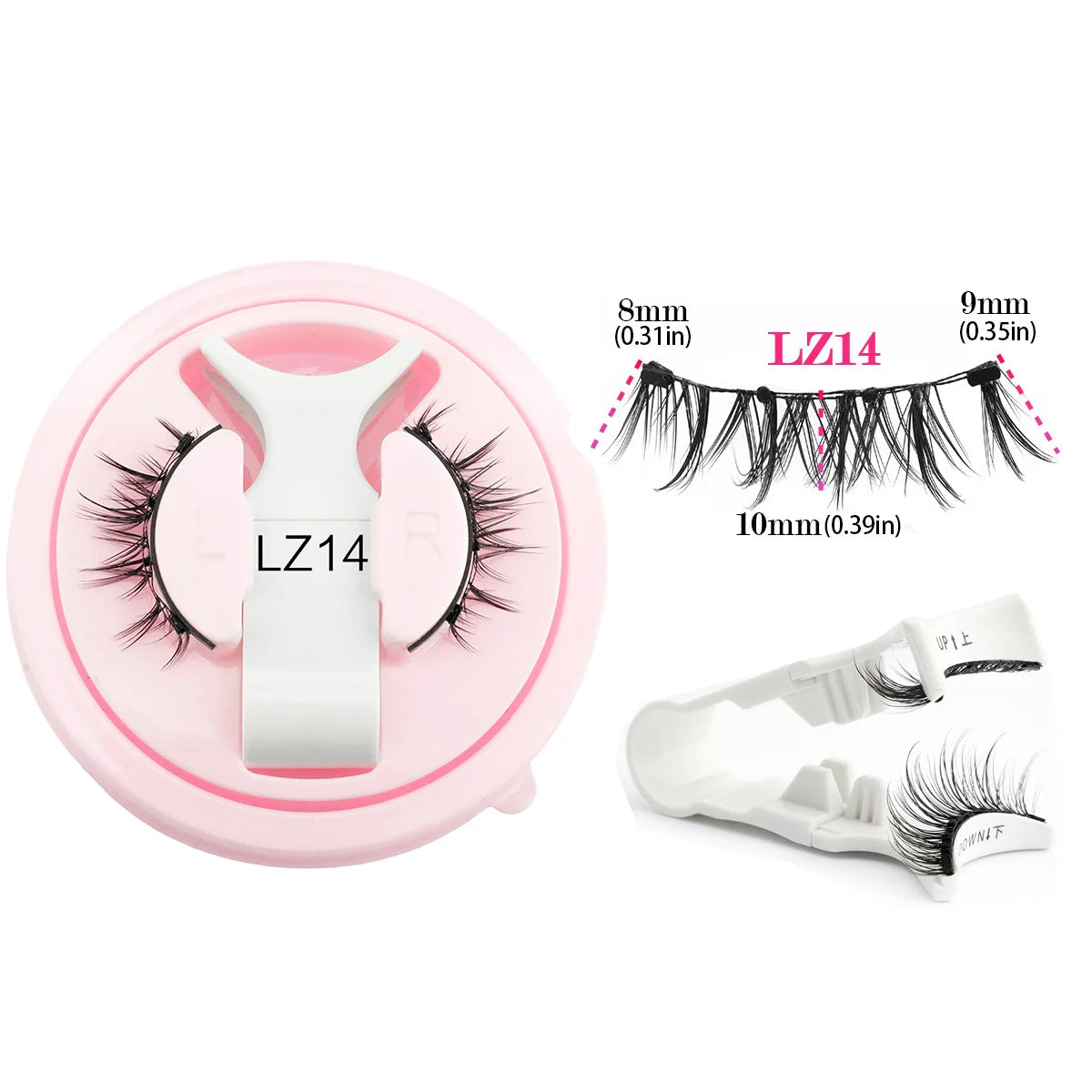 SHIDISHANGPIN 1 Pair Reusable Magnetic Eyelashes Tweezers Set Handmade 3D Natural False Eyelashes and Magnetic Tweezers Set HIP LZ14