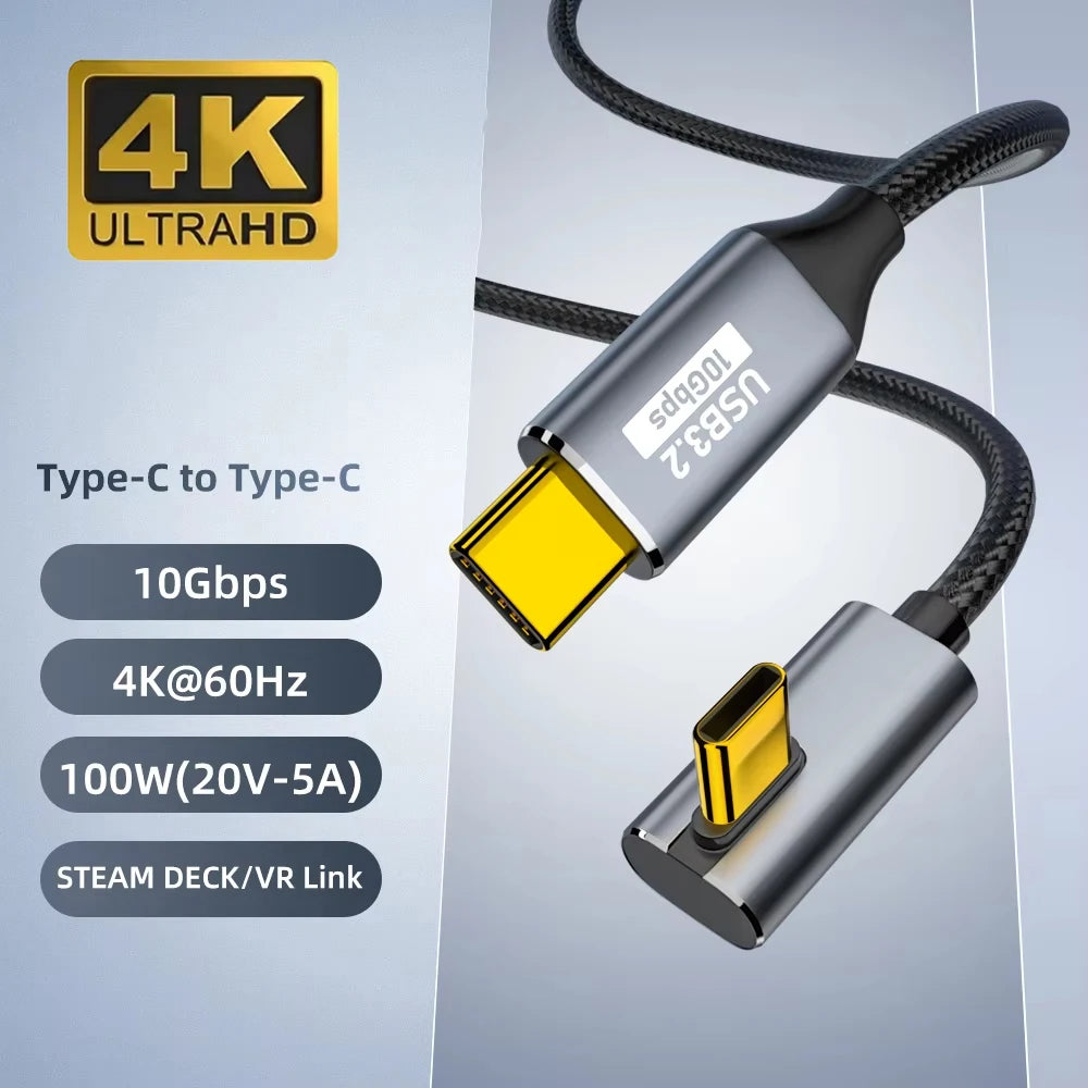 100W USB-C Cable 10Gbps 4K@60Hz Fast Charging Type-C to C USB-C Charging Cable HIP black 2m