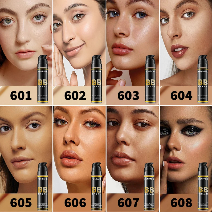 8-Shade CC Cream Foundation & Concealer – Waterproof Coverage CC Cream Foundation HIP