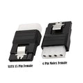 IDE 4-Pin to SATA 15-Pin Power Converter Adapter Cable | OULLX Power Adapter Cable HIP 15P F to 4P F