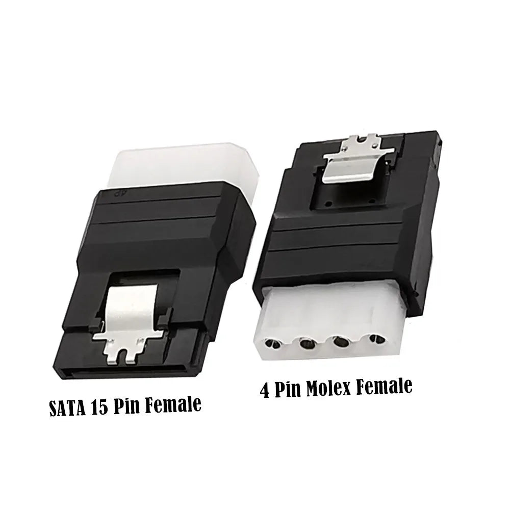 IDE 4-Pin to SATA 15-Pin Power Converter Adapter Cable | OULLX Power Adapter Cable HIP 15P F to 4P F