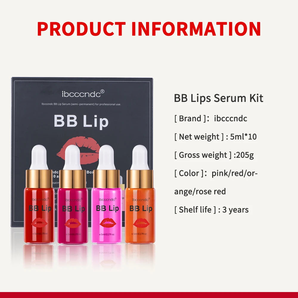 BB Lips Ampoule Serum Starter Set Semi-Permanent BB Lip Gloss Tinted Pigment Lasting Moisturizing For Lip Care Korea Glow HIP
