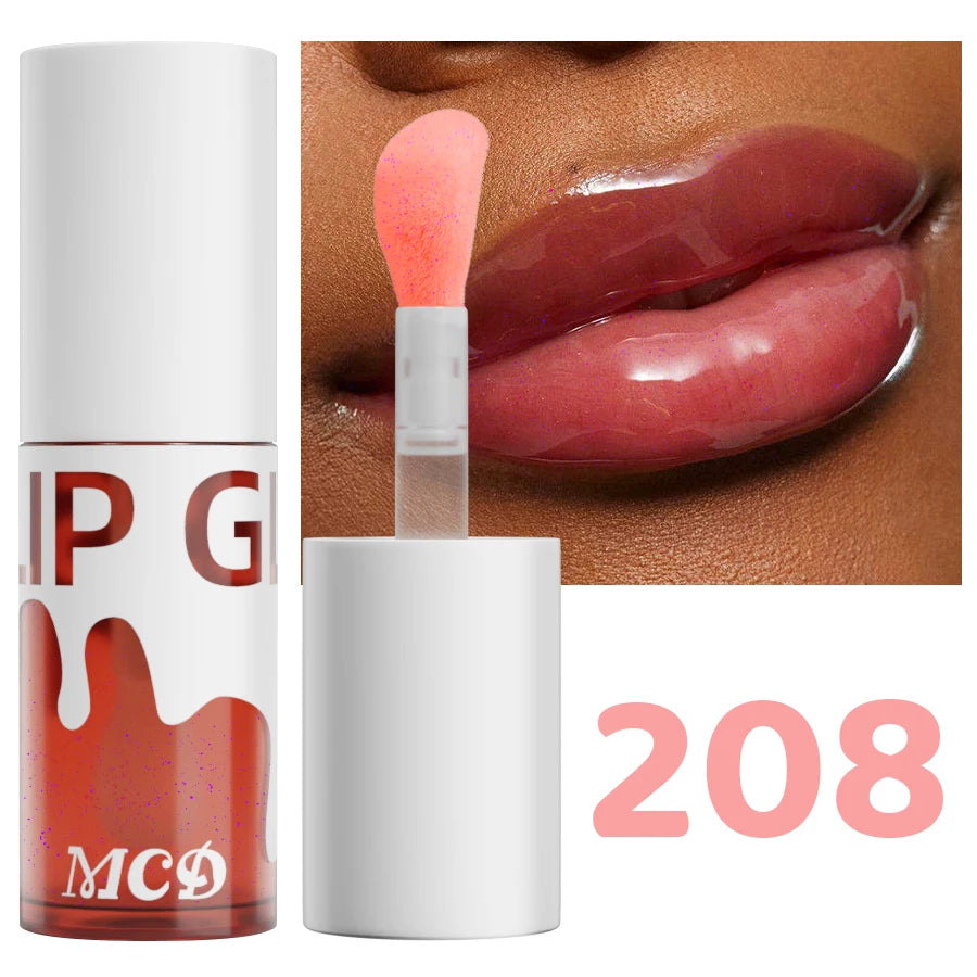 Glitter shimmer Sexy Lip Oil Hydrating Plumping Lip Coat For Lipstick Lipgloss Tinted Lip Plumper Serum Lips Glow Oil Treatment HIP 208