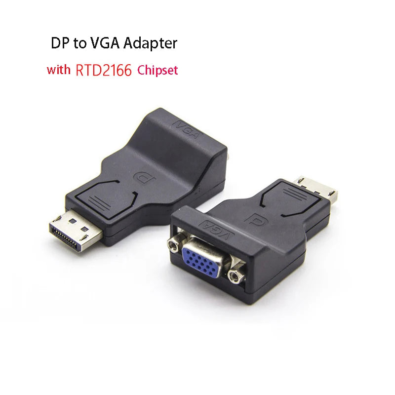 DisplayPort to VGA Adapter 1080P HD – Plug & Play Converter Display Port Adapter HIP