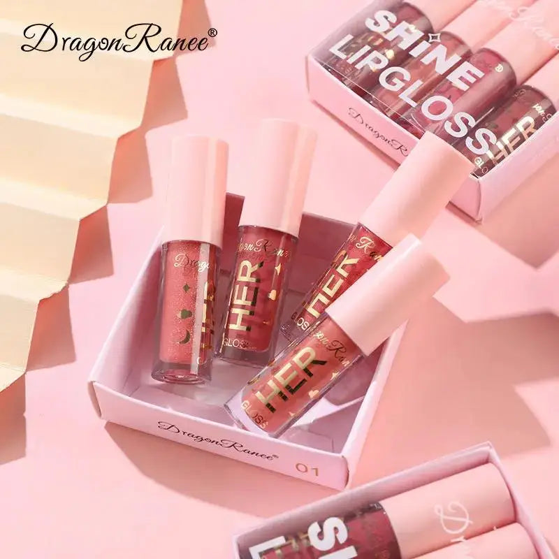 Dragon Ranee 4-Piece Hydrating Lip Gloss Set – Glossy & Waterproof Lip Gloss Set HIP