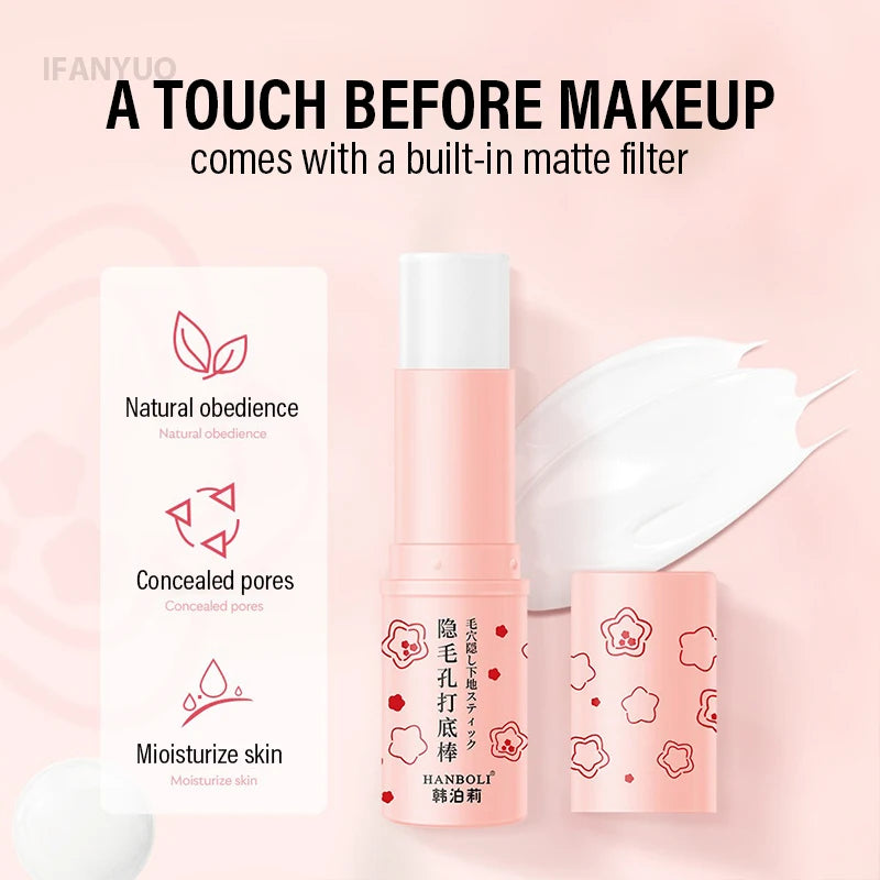 Face Primer Stick,Invisible Pore Base Stick Makeup Concealer Isolation Makeup Front Pore Base Modifying Skin Color Primer Makeup HIP