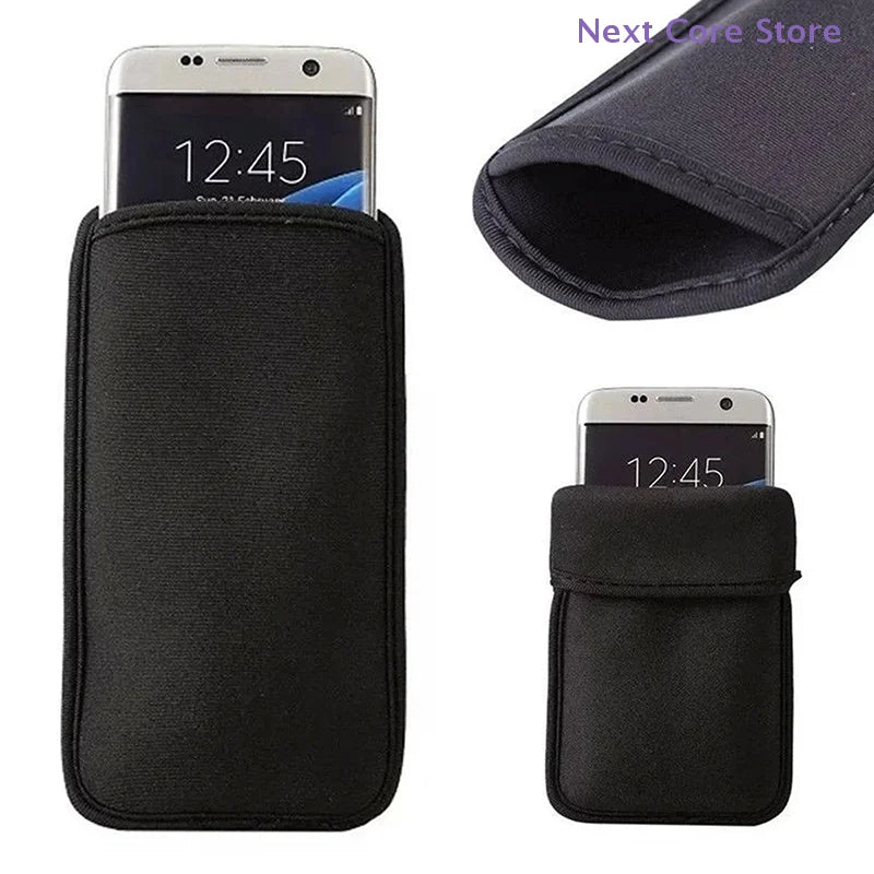 Black Neoprene Waterproof Phone Pouch – Shockproof 6.3–7.2" Phone Sleeve Pouch HIP