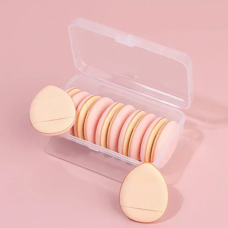 3/10pcs Mini Size Professional Cosmetic Cushion Puff Concealer Foundation Detail Puff Finger Puff Set Makeup Sponge Beauty Tool HIP Skin In Box 10Pcs