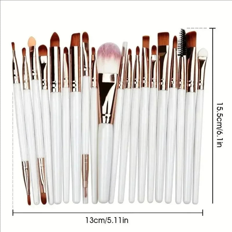 RUZOFO 20-Pc Double-Ended Soft Bristle Makeup Brush Set Makeup Brush Set HIP