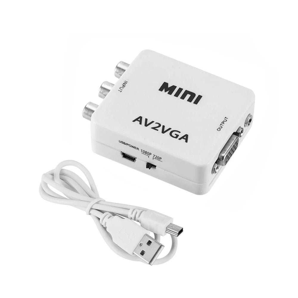 VGA to AV & AV to VGA Converter – RCA Adapter 1080P Video Signal Converter HIP
