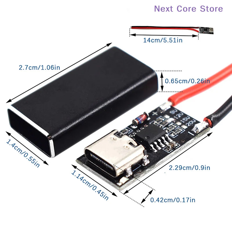 PD/QC Fast Charge Trigger Decoy Board – Type-C 9V 12V 15V 20V USB Charge Trigger Module HIP