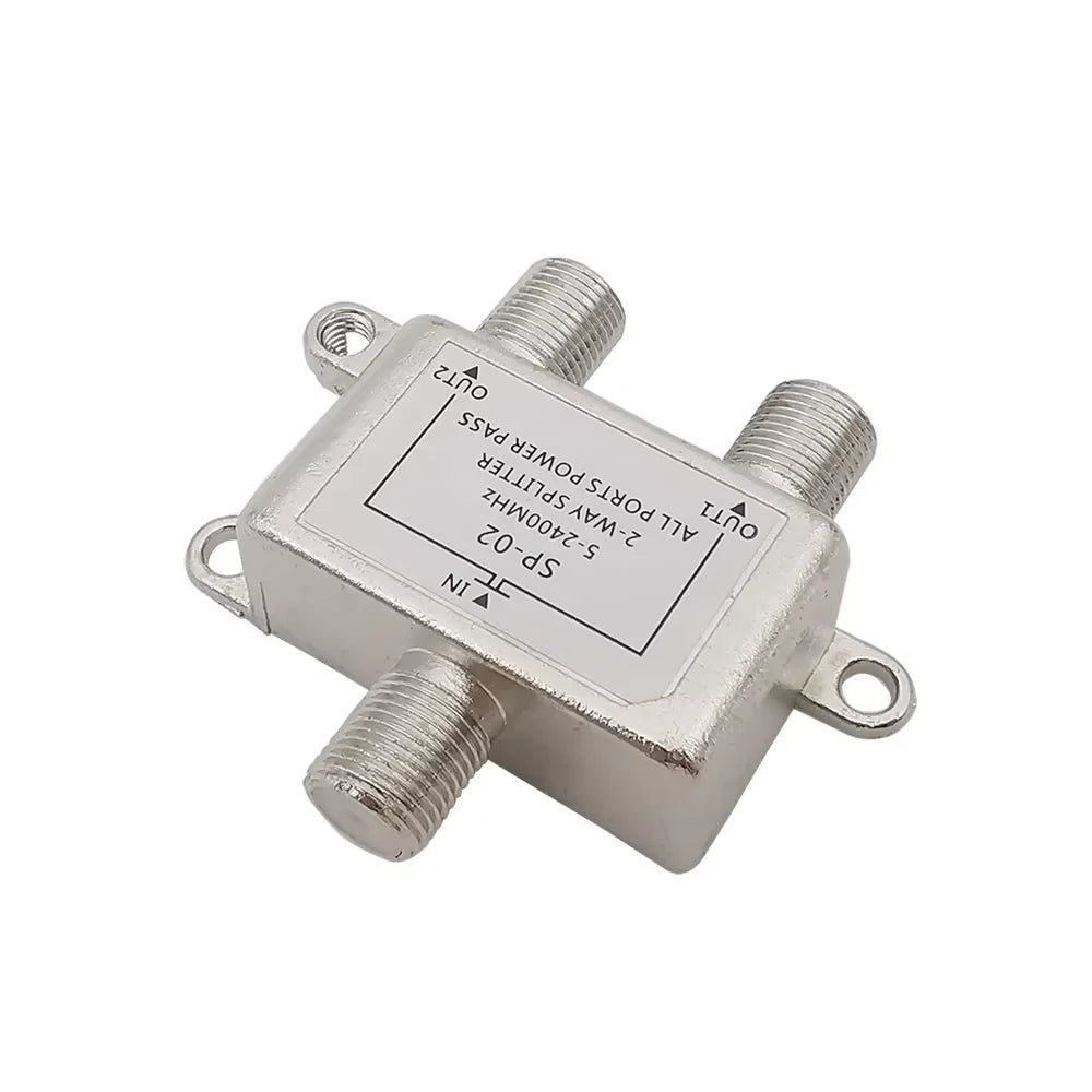 2-Way Coaxial Cable Splitter RG6 5-2400MHz HDTV Satellite Coaxial Cable Splitter HIP SP2H