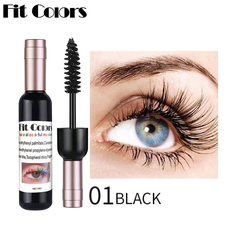 Wine Bottle 4D Silk Fiber Eyelash Mascara Waterproof Fast Dry Eyelashes Curls Extension Makeup Eyelashes Waterproof Blue Ink HIP 01