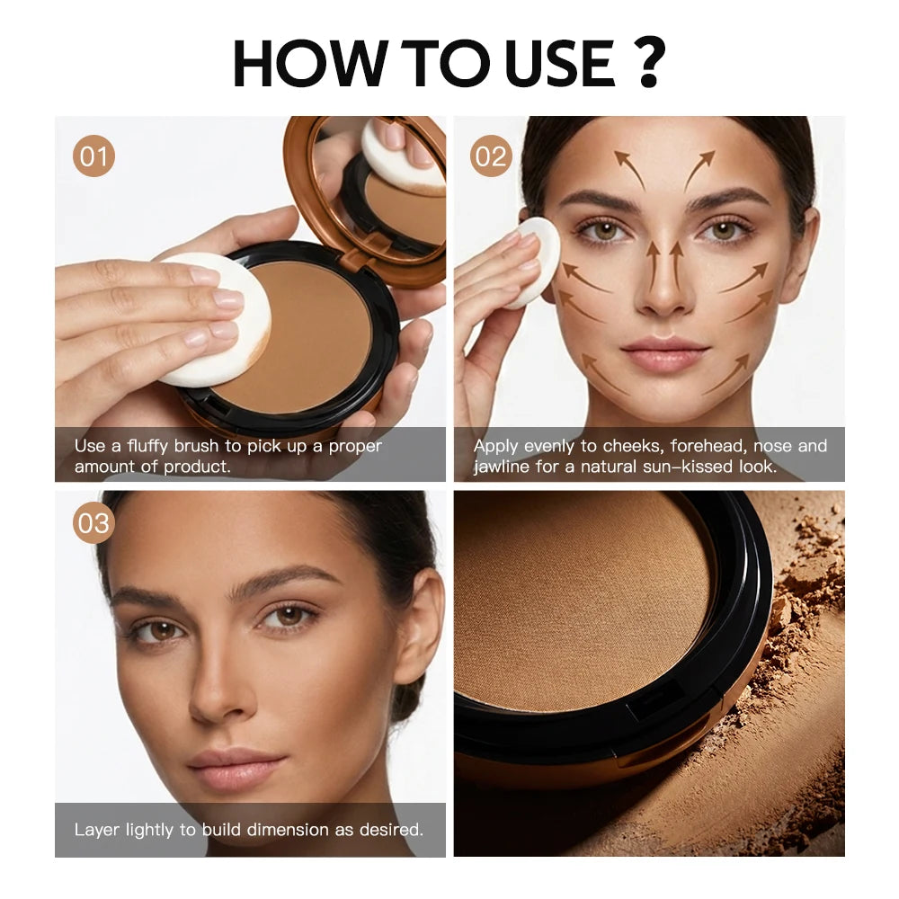 Long Lasting Compact Powder Waterproof Sweatproof Soft Matte Oil Control Setting Powder Face Makeup Cosmetic HIP