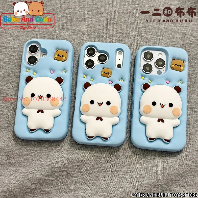 Bubu & Dudu 3D Panda Cartoon Silicone iPhone Case Cartoon Phone Case HIP