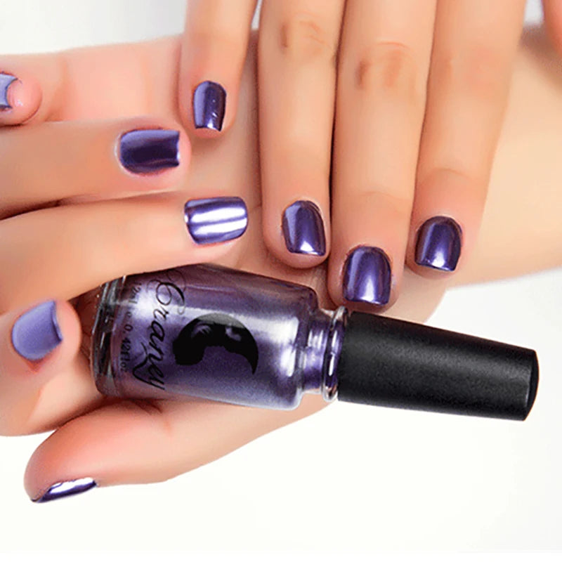 Gel Nail Polish without lamp Gel Semi-permanent Varnishes hybrid All for manicure Mirror Effect Metallic Shiny Glitter Silver HIP 08