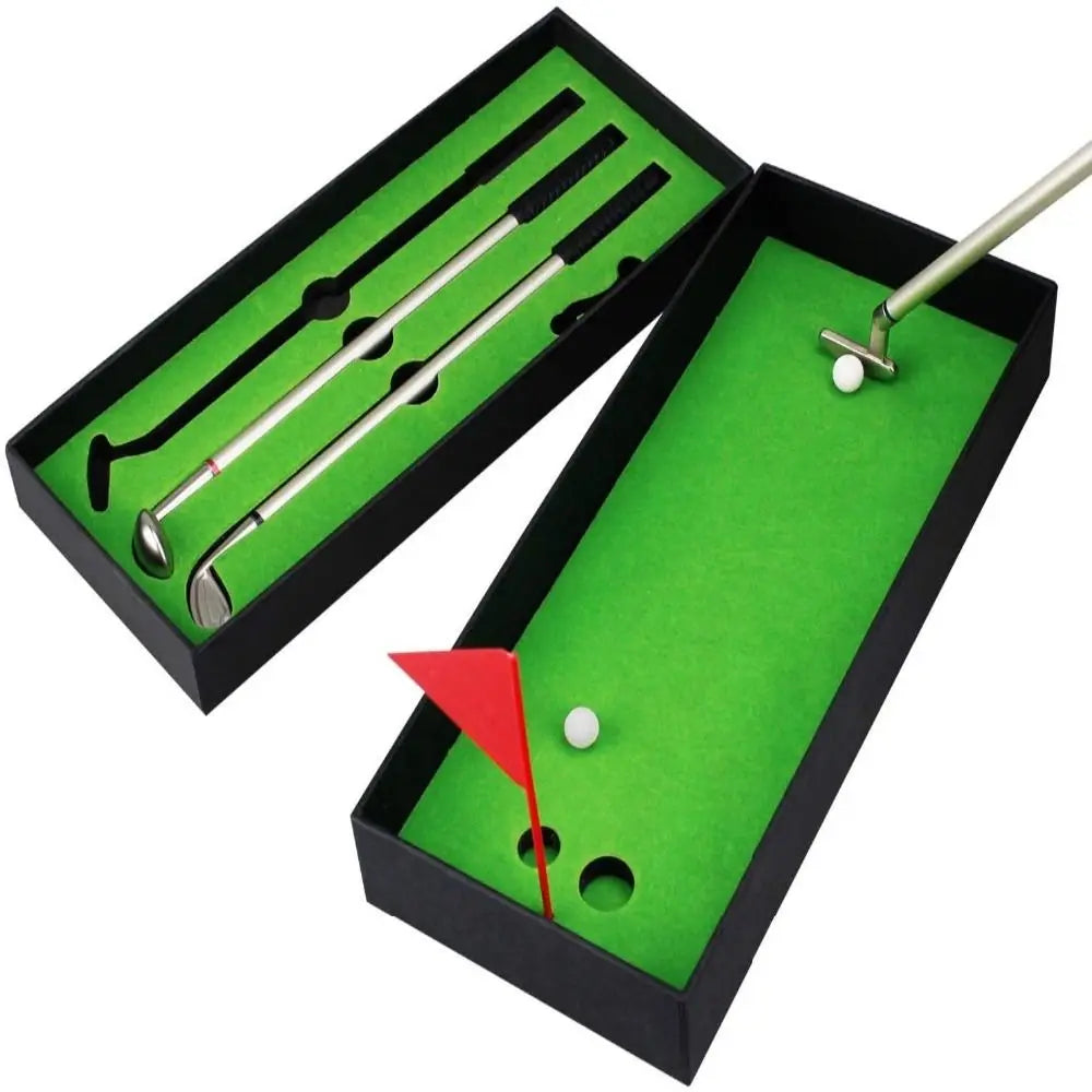 Golf Putter Ballpoint Pen Gift Set – 3 Pens, Blue Black Red Novelty Pen Gift Set HIP