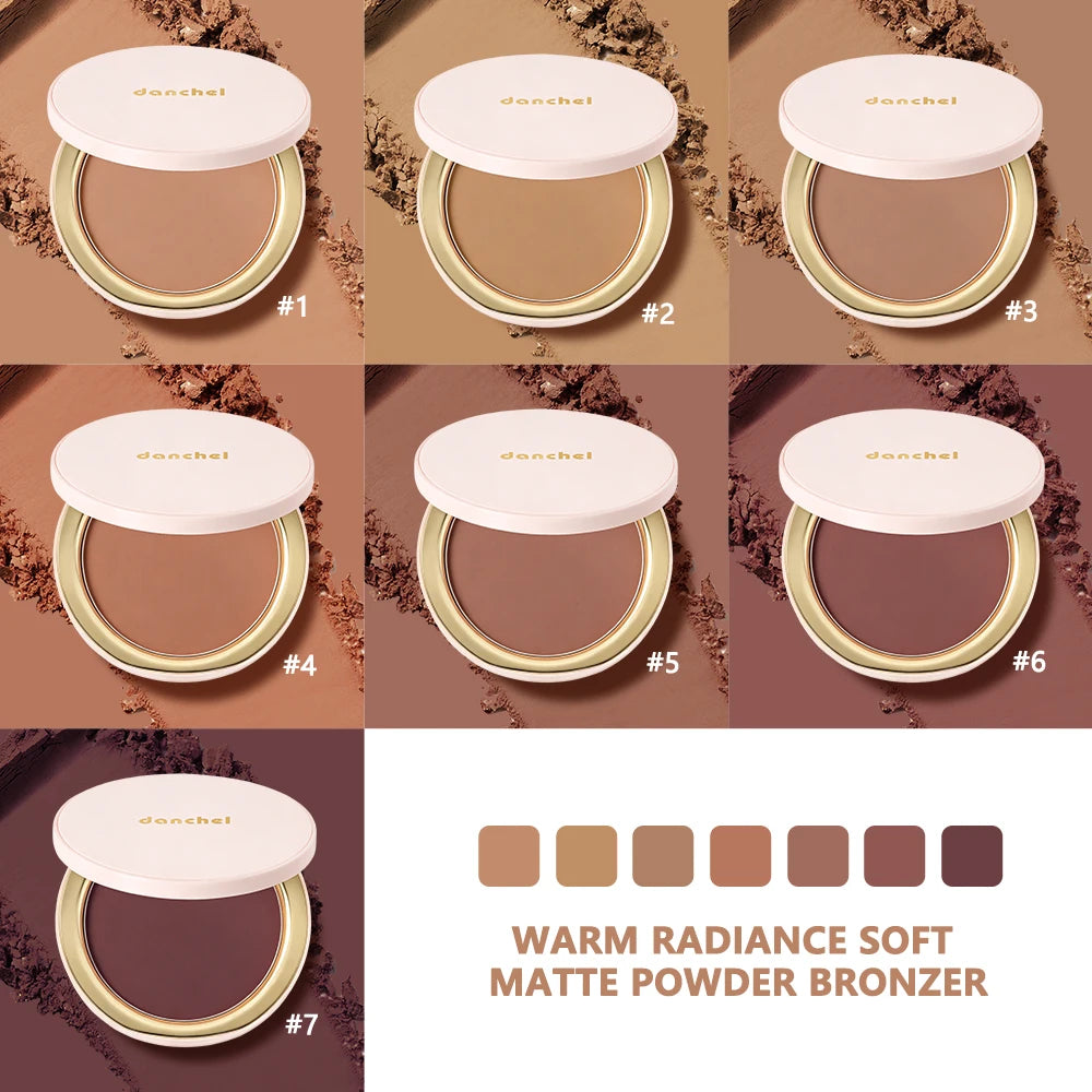 Warm Radiance Soft Matte Bronzer Powder Natural Warm Glow Silky Smooth Contouring Shading Powder Long Lasting 3D Face Makeup HIP