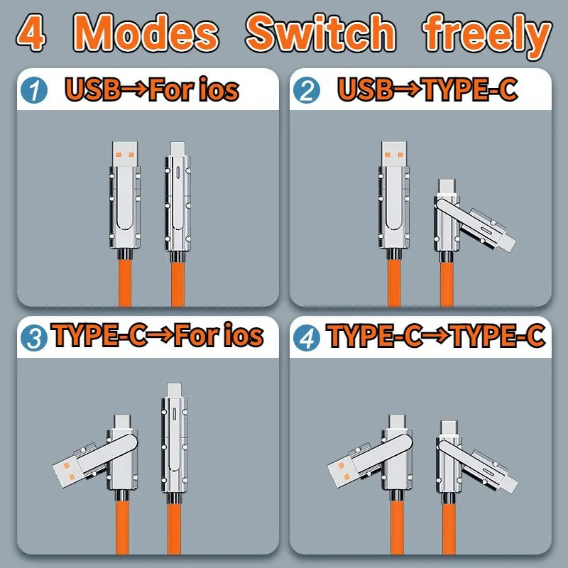 2-in-1 USB-C & Lightning Cable – 66W PD Fast Charging USB Charging Cable HIP