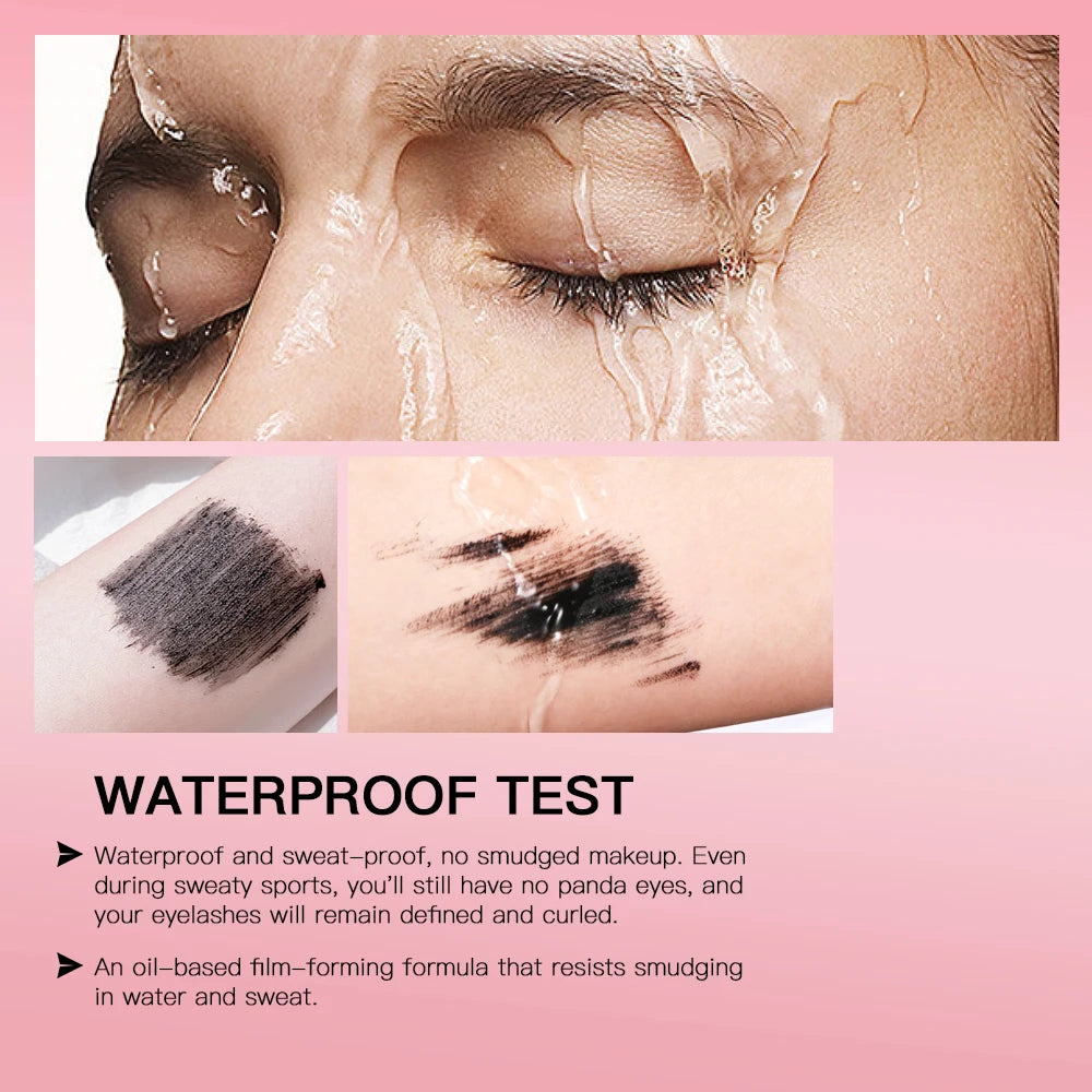 Waterproof Mascara Lengthens Eyelashes Extension Black Silk Fiber Mascara Female Non-smudge Mascara Makeup Cosmetic HIP