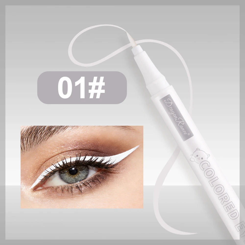 10 Colors Cute Kitten Colored Liquid Eyeliner Pen Quick-Dry Waterproof Eye Liner for Beginners Vibrant Long-Lasting Eye Makeup HIP 01