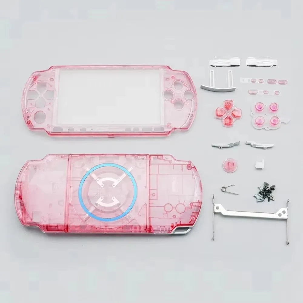Transparent Crystal Shell Replacement Kit for PSP 3000 (03 Ver) Console Replacement Shell HIP Pink