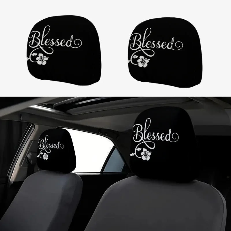 2-Pack Floral Printed Car Headrest Covers – All-Season Protectors Car Headrest Cover HIP