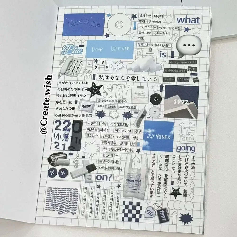 Japanese Style Sticker Book – Scrapbook & Collage Sheets Decorative Sticker Book HIP
