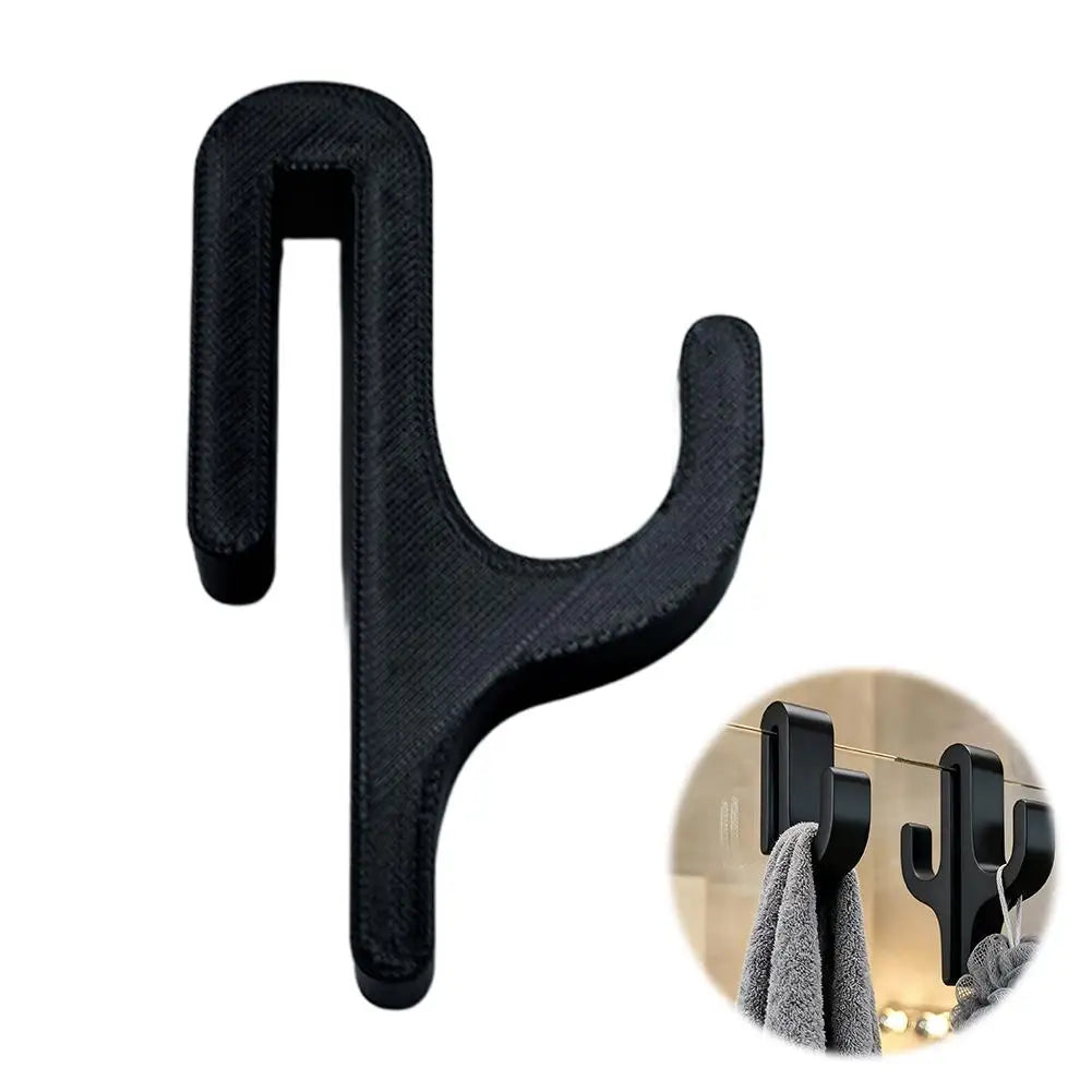 2Pcs Bathroom Hooks Multifunctional Bathroom Towel Hooks Portable Towel Hooks for Bathroom Glass Doors Movable Robe Hooks HIP A