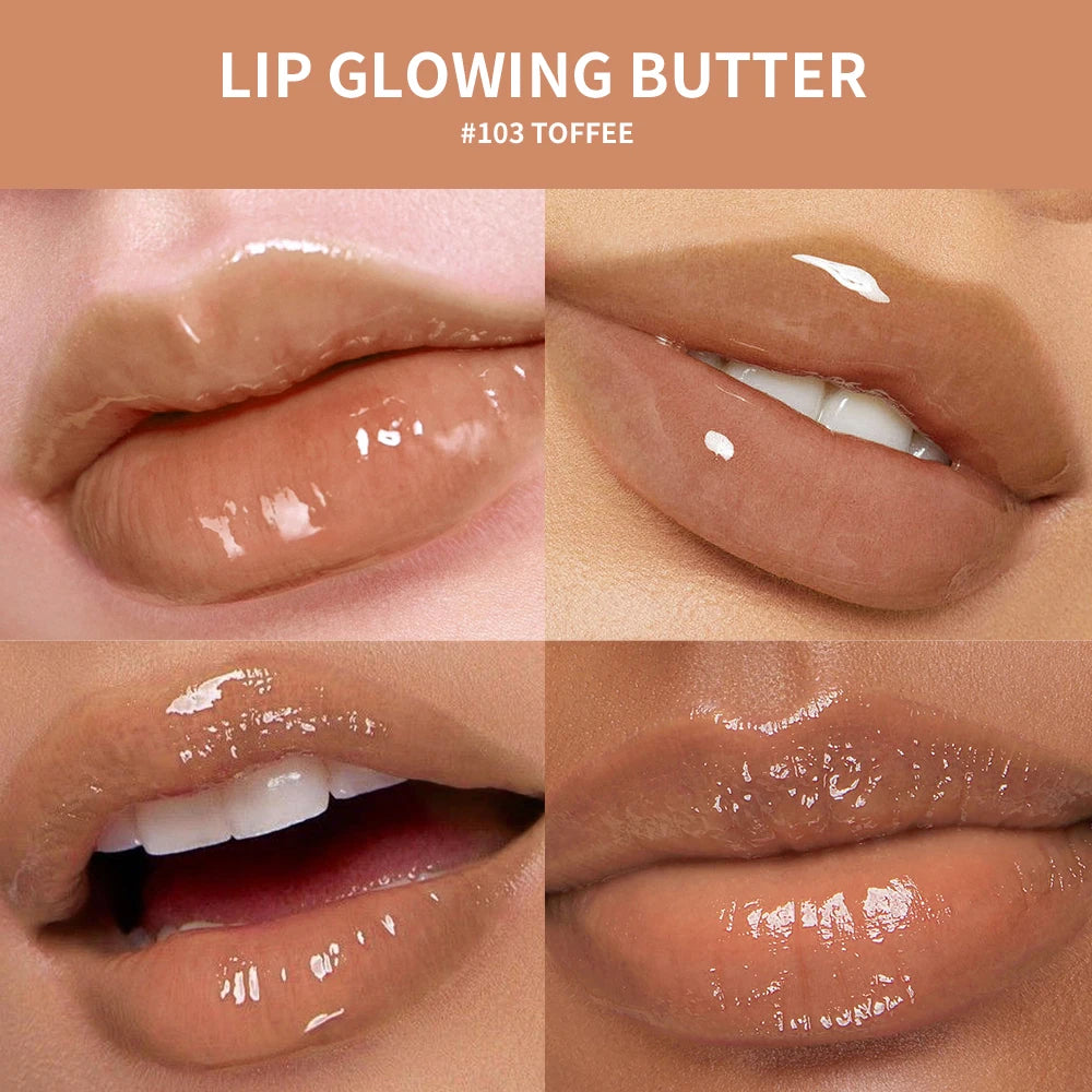 Mirror Pearl Lipgloss Long Lasting Moisturizing Lipstick Shine Glitter Lip Glaze Non Stick Cup Jelly Pout Lip Tint Makeup HIP 3Toffee