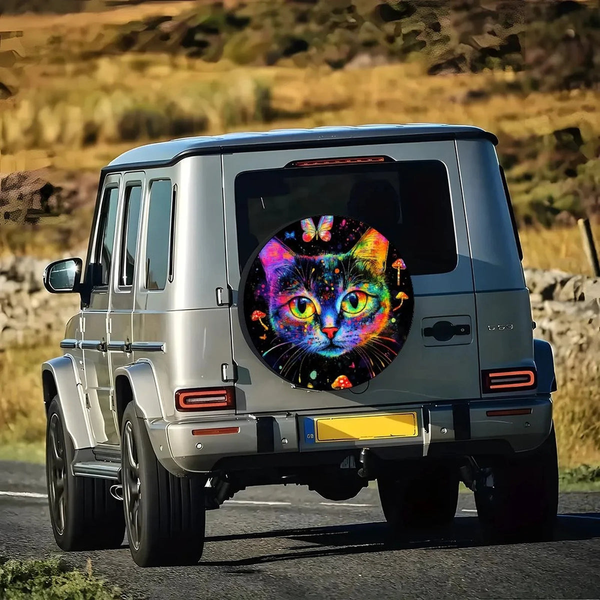 Rainbow Cat Spare Tire Cover – Colorful Wheel Protector Spare Tire Cover HIP