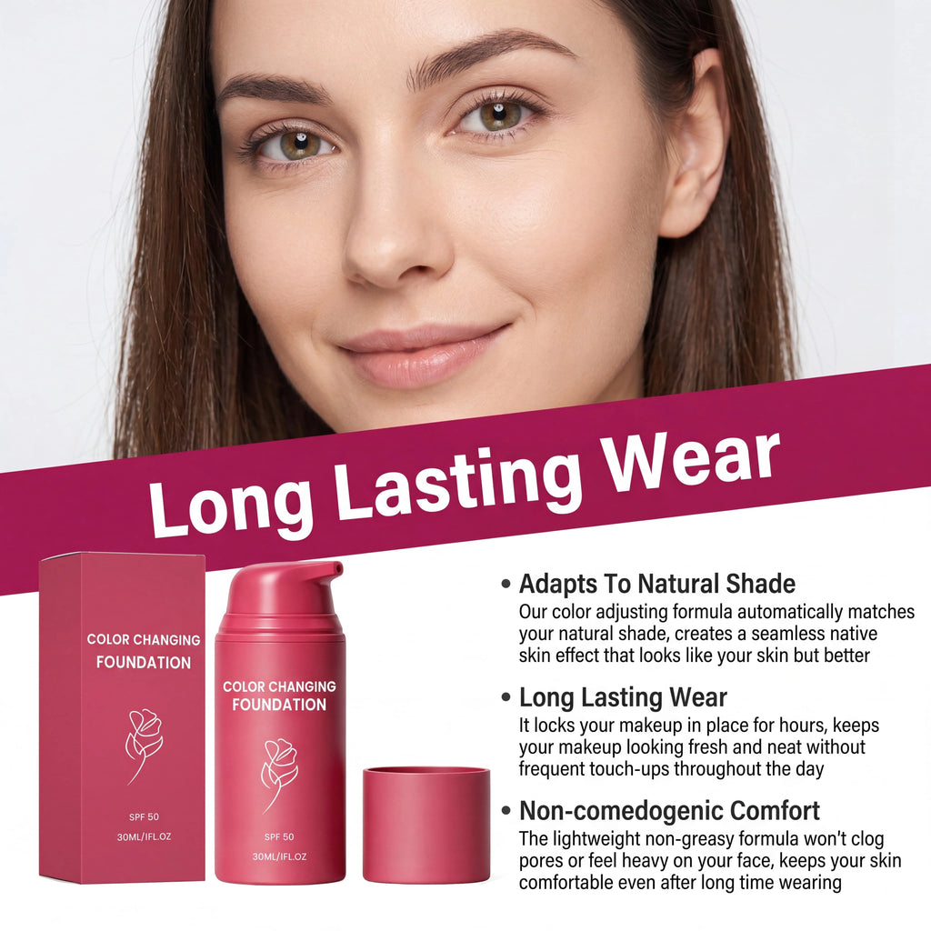 Color Changing Foundation SPF50 – Hydrating & Long-Wearing Color Changing Foundation HIP