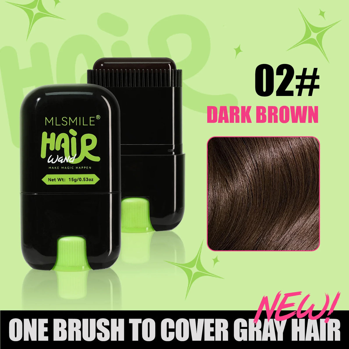 MLSMILE Hair Dye Stick – Instant Grey & White Root Cover Comb Hair Color Stick HIP 02
