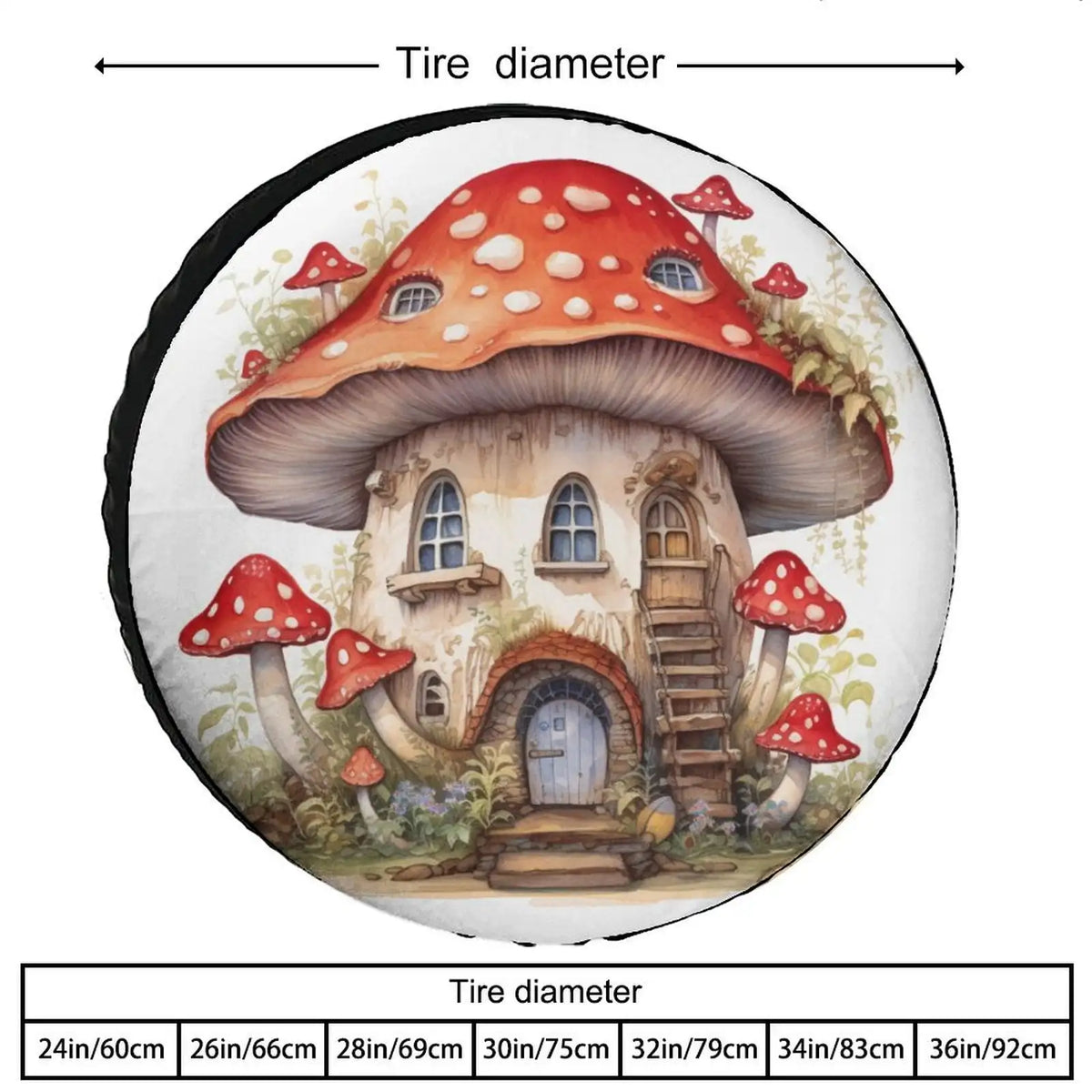 Mushroom Spare Tire Cover – Weatherproof Wheel Protector 12"–18" Spare Tire Cover HIP