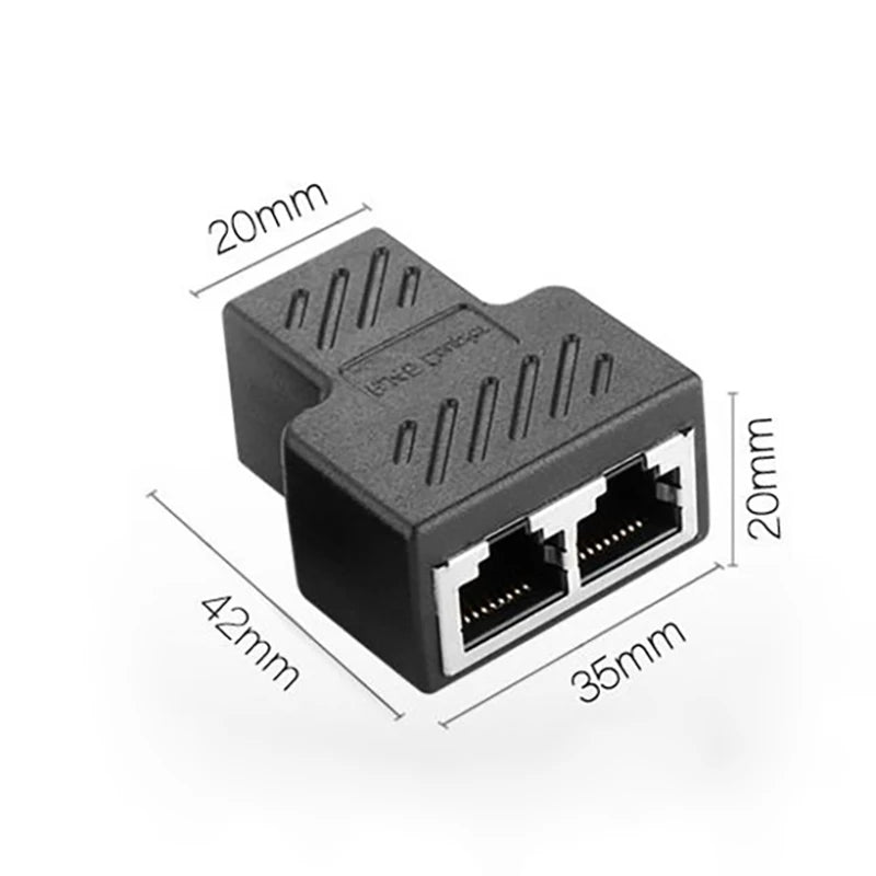 2-Pack RJ45 3-Way Shielded Ethernet Splitter Adapter 8 Core Ethernet Splitter Adapter HIP