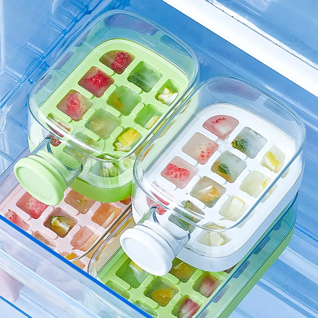 500mL Stackable Ice Cube Maker Bottle with Straw | Food-Grade Ice Cube Maker Bottle HIP