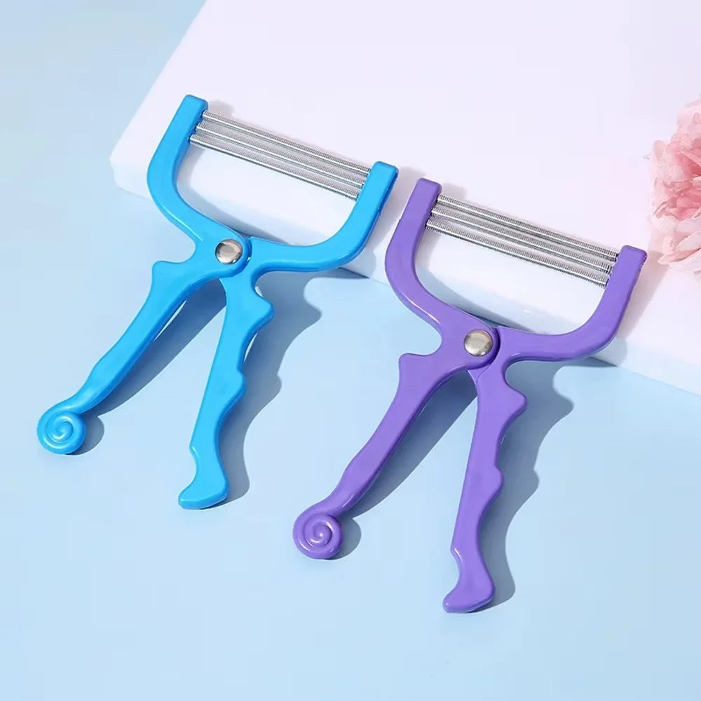 Manual Spring Facial Hair Epilator for Women – 1/2/3 Pcs Facial Hair Epilator HIP C781-1 Blue 1Purple