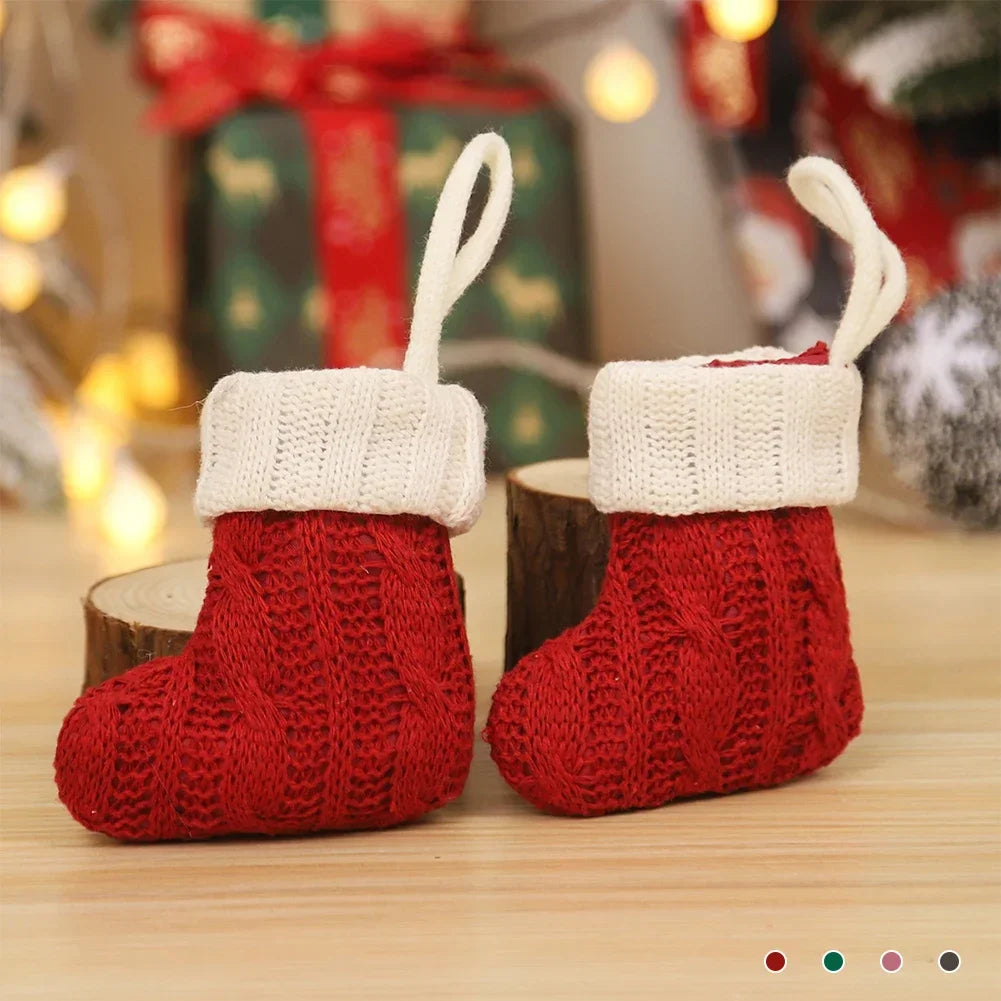 Christmas Knitted Socks Red Green Christmas Tree Christmas Home Decoration 2025 Christmas Tree Decor Gift Christmas Gift 2026 HIP