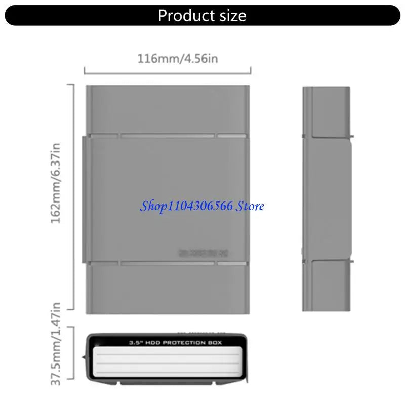 3.5" Hard Drive Storage Case – Shockproof Portable HDD Cover Hard Drive Case HIP