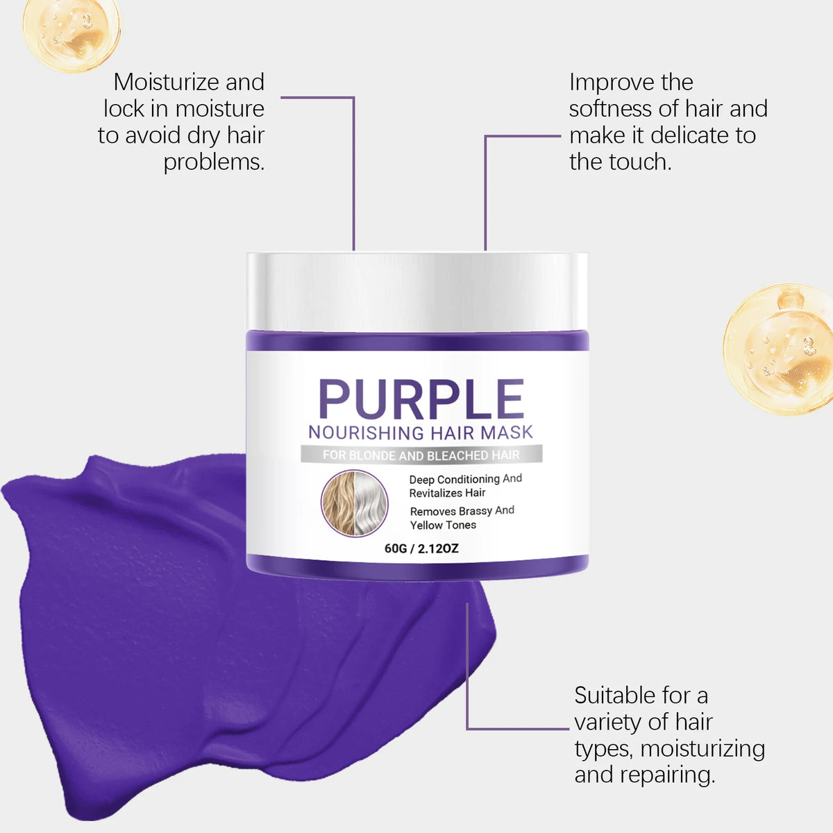 Purple Hair Mask – Deep Conditioning for Blonde & Bleached Hair Purple Hair Mask HIP