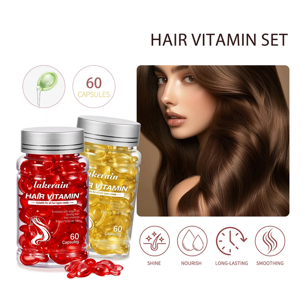 6Pcs Morocco Argan Oil Hair Care Capsules Vitamin Serum Repair Split End Damaged Hair Nourishing Hair Treatment Essential Oil HIP