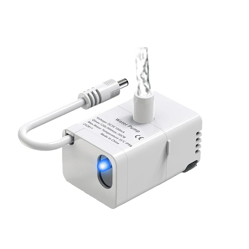Cat Fountain Replacement Pump, LED Auto Power Off Light, Ultra Quiet Filter Pump Fit 2.2L/3.2L Smart Pet Water Dispenser HIP 1PCS Water pump No plug