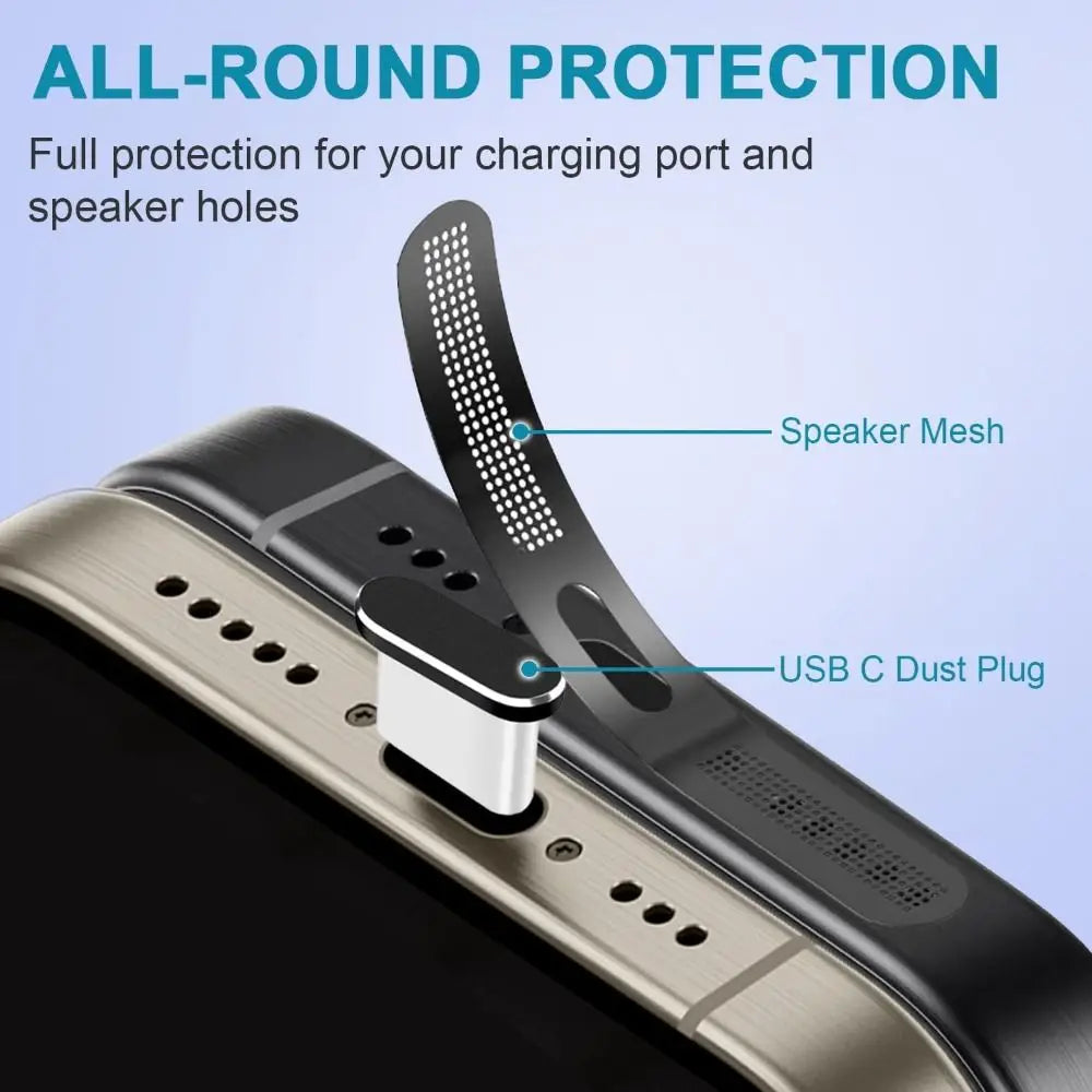 4-Pack USB-C Dust Plug & Speaker Cover for iPhone 15/16 Phone Port Protector HIP