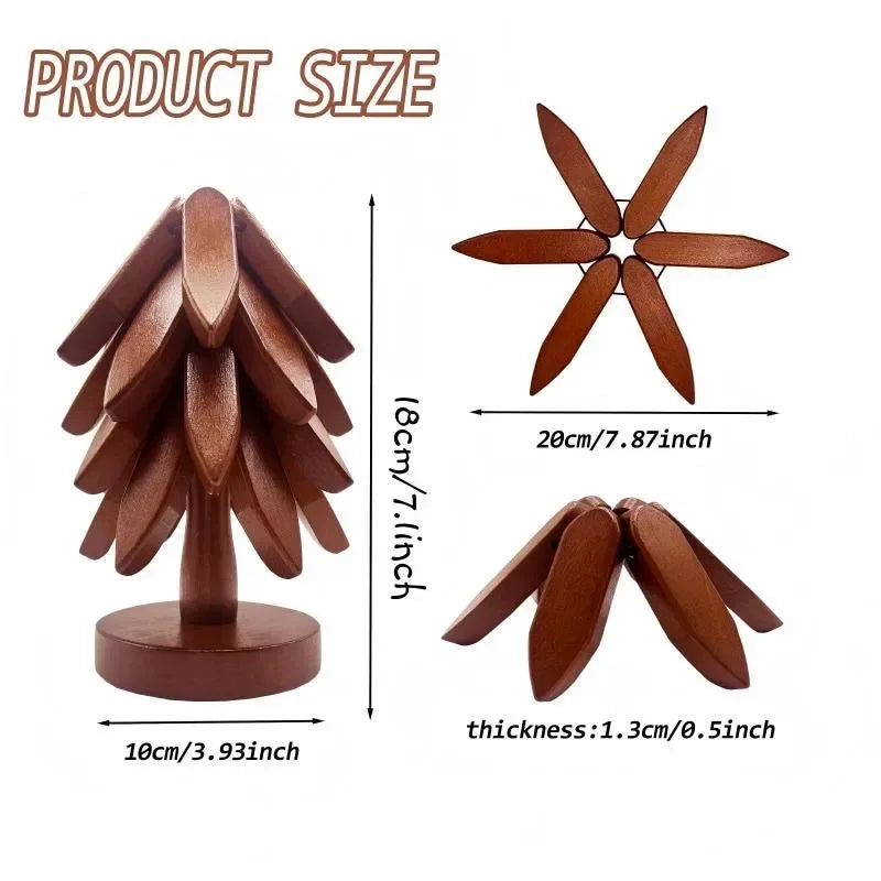Foldable Bamboo Table Mat – Tree Design Heat Protection Bamboo Table Mat HIP