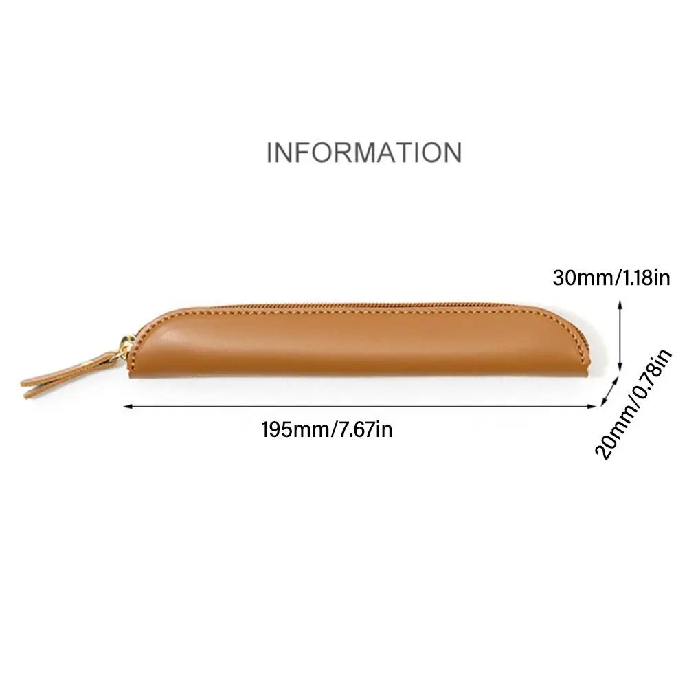 PU Leather Pen Pouch – Waterproof Curved Zipper Pencil Bag Pencil Case HIP