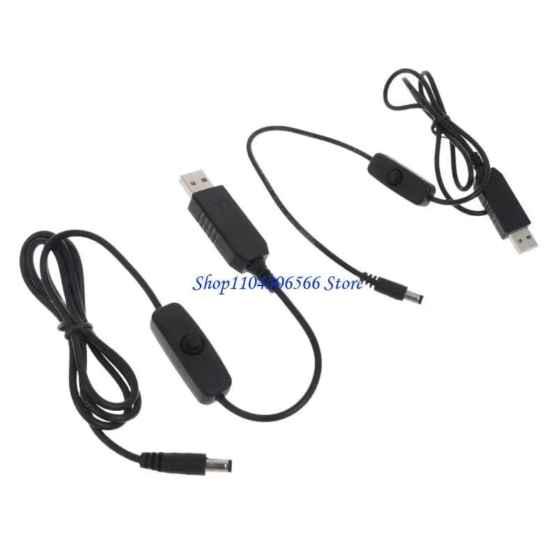 USB 5V to 12V Step-Up Converter Cable with ON/OFF Switch Voltage Converter Cable HIP